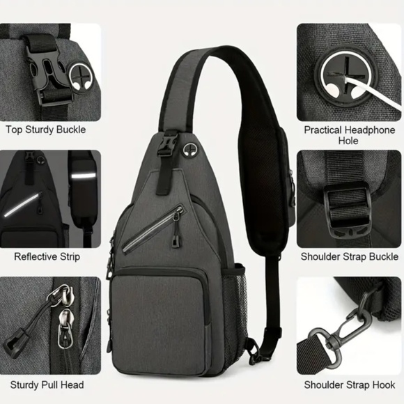 Casual Stylish Crossbody Chest Sling Daypack~Floral pattern~NEW - Picture 3 of 11